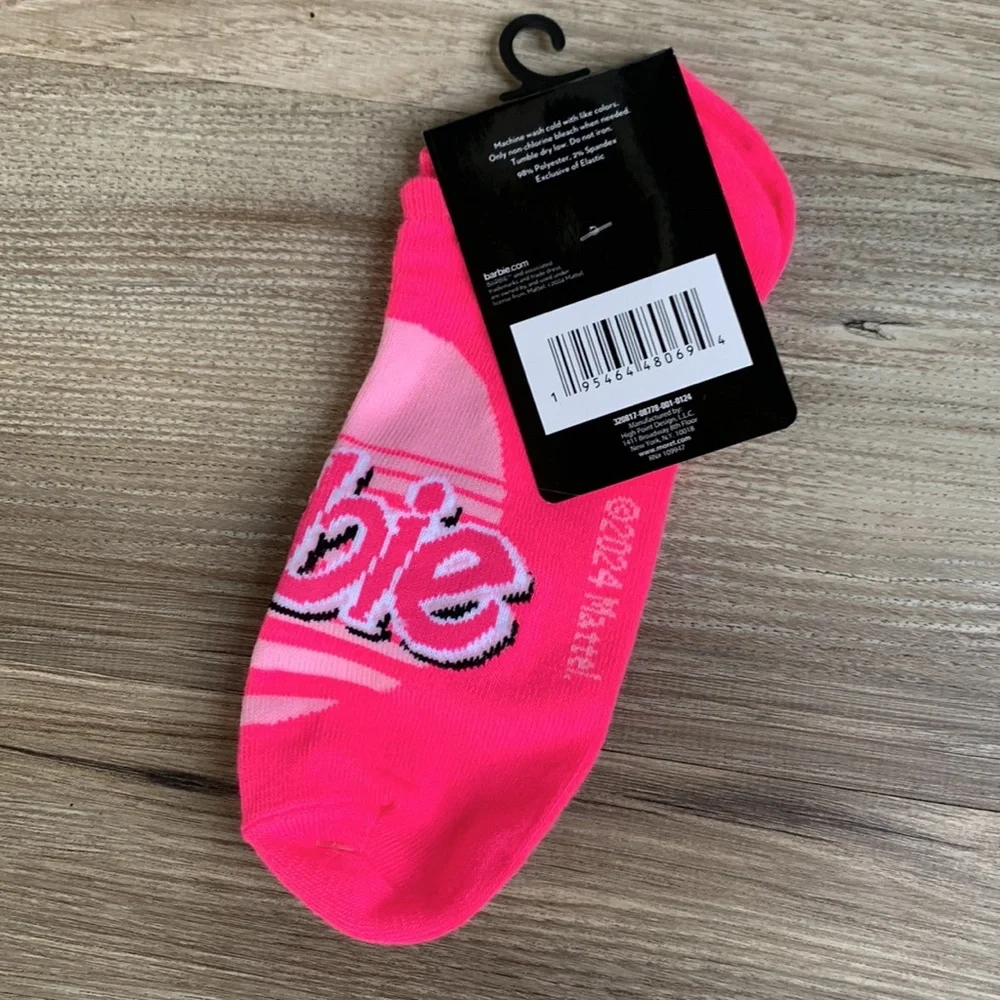Barbie No Show Pink Socks Sock size 9-11 🆕 Novelty fun Noshow